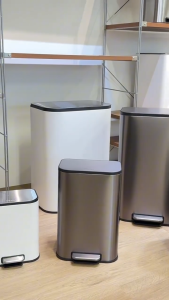 Easyhome.sg ORAVA Stainless Steel Slim Step Bin with Soft Closing 10L/15L/30L | Trash Garbage Can Dustbin Rubbish Bin
