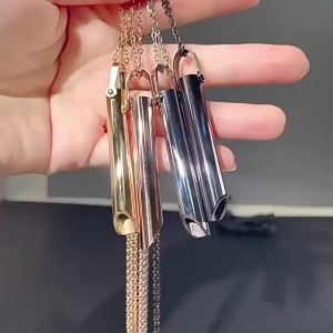 Stainless Steel Breathlace Necklace for Anxiety Relief Anti Vaping Mindfulness Tool Quit Smoking Stress Reduction Breathing Aid