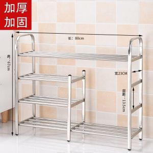 For Home Dustproof 304 Stainless Steel Shoe Rack Waterproof Outdoor Storage Rack Assembled Shoe Cabinet Space-Saving Boots Dormitory