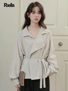 puella | Elegant Design Striped Long Sleeve Slim Fit Womens Shirt