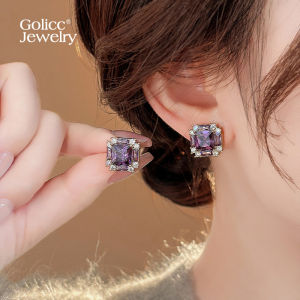golicc | Bông Tai Hình Vuông Tím Phong Cách Ngủ Thoải Mái