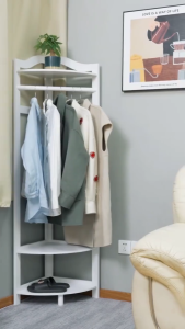 160cm Solid Wood Coat Rack Turn Corner Floor Hanger Bedroom Rack Clothes Storage Rack Drying Rack