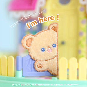 ตัวอักษรติดตกแต่งแบบติดได้สำหรับ iPad ลายหมีการ์ตูน Bumi ของ Miss Godzilla ติดได้ด้วยตัวเอง ตกแต่งเสื้อผ้าและรองเท้า