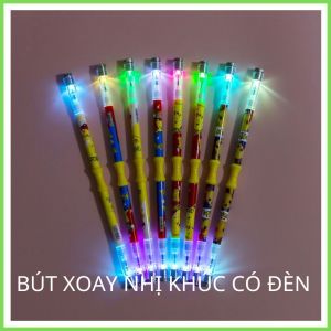 [ PIKACHU] Combo Bút Quay Nghệ Thuật Phát Sáng Có Đèn Led PIKACHU Xoay Gập Chính Giữa Hai Đầu Cá Tính Tự Động Đổi Màu Với Hình Ảnh Sắc Nét Ấn Tượng Rực Rỡ