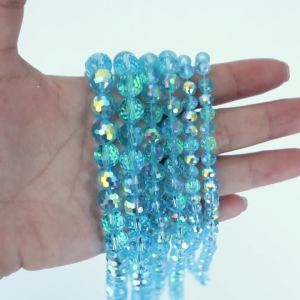 Austria Blue 96-Face Transparent Ball Bead Crystal Glass Loose Beads for Jewelry Making DIY Bracelet Necklace Earrings 6/8/10mm