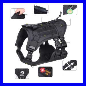 [Stock Ready] Dog Tactical Vest Strong Comfortable Harness Pet Walking Adjustable medium big中大宠物胸背带