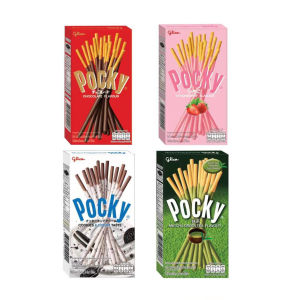 Glico Pocky Matcha Strawberry Flavor Chocolate Coated Biscuit Stick Leisure Snacks Boxed Packaged Thai Origin Contains Cocoa Butter