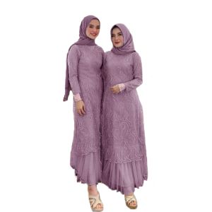 GAMIS MAXI TANIA/ SIZE S-MLXLXXL/ BAHAN TILE RUBY MUTIARA/ PAKAIAN MUSLIM SERAGAM KELUARGA