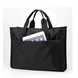 Waterproof Nylon Business Casual Handbag with Layer for Men Office Document Bag A4 Briefcase Double Shoulder Backpack Style