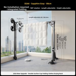 MINGZHI | Suction Foldable Extendable Drying Rack