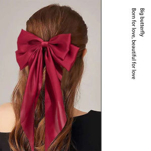 🔥Orfila Women Elegant Long Bowknot Hairpin French Ribbon Hair Clip Girls Princess Bow Hair Accessories