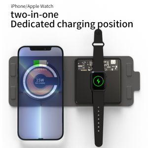 Huife Foldable Wireless Charger for iPhone 13 14 Transparent 2 in 1 Wireless Charging for iWatch
