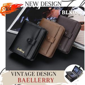 BAELLERRY - DOMPET LIPAT PENDEK KULIT KARTU ATM WANITA PRIA BAELERRY BALLERY MODEL TERBARU 2022 KEKINIAN IMPORT GROSIR BRANDED MURAH BLK088
