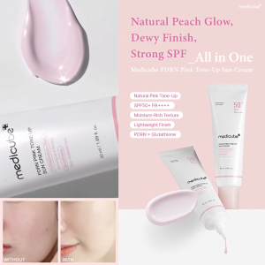 medicube PDRN Pink Tone Up Sun Cream SPF50+ PA++++ 50ml | Brightening Tone-Up Sunscreen with PDRN + Glutathione No White Cast Korean Skincare