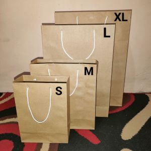 Grosir/satuan Paper Bag Coklat Polos & Motif Batik Souvenir Ukuran S-M-L-XL