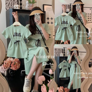 Summer Vacation Family Matching Outfits Short Sleeve Mother Son Dress Cotton Blend Comfortable Baby Girl Boys Clothes