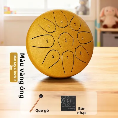Trống Hand Pan Dành Cho Trẻ Em Mới Bắt Đầu Học Âm Nhạc 6 Inches