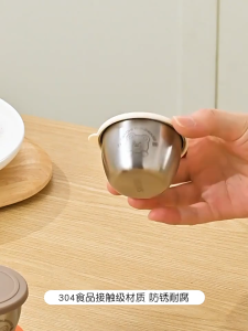 JS SHOP 1Pcs Reusable Stainless Steel Sauce Condiment Container Box Sauce Cup Dip Bowl with Cover