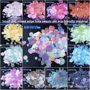 6/8/10/15mm mixed size side hole sequins PET environmentally friendly material DIY clothing accessories round beads