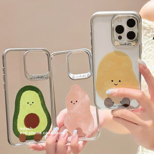 Cartoon Potato Apple Butter Nut Compatible iPhone 15 pro Max 14 pro New 13 Womens 12 Simple 14 Niche 13 pro Anti-Fall Full Cover 12 pro Electroplated XS Phone Case