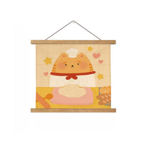 American Restaurant Fabric Craft Hanging Painting Background Fabric Hanging Cloth Ins Cartoon Cartoon Kitchen Coffee Painting Tea Room Decorative Painting