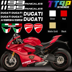 Ducati แถบสะท้อนแสงด้านข้างสติกเกอร์ติดมอเตอร์ไซค์ 1199 สำหรับมอเตอร์ไซค์กระจกบังลมหน้าหมวก