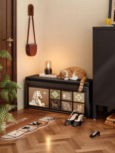 MEISD | Vintage Style Steel Shoe Changing Bench Storage