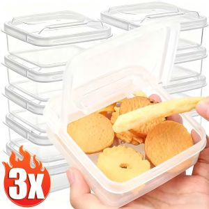 1/6Pcs Transparent Food Preservation Compartmentalized Storage Box with Lid Butter Cheese Container with Flip Cover Refrigerator Kitchen Fruit Vegetable Sauce Packaging Box