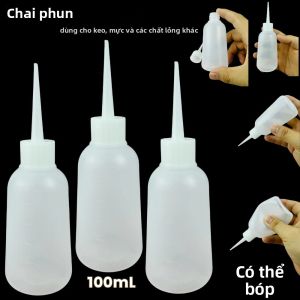 Bộ Dụng Cụ Chai Bóp Nhựa Rỗng Kèm Ống Nhỏ Giọt Và Kim Đầu Tù Dùng Cho Keo Lỏng Và Mực In 100ml