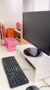 Meja Monitor Komputer Stand Monitor Rak Monitor Desktop Dudukan Komputer Laci Buku Susun - LC080