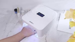 Rechargeable Nail Lamp with Mirror Bottom 48Pcs Leds Nail Dryer for Acrylic Nails Manicure Machine Wireless Nail UV LED Lamp