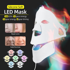 foreverlily USB 7 Colors Led Facial Mask Beauty Skin Care Rejuvenation Wrinkle Acne Removal Face Mask Beauty Therapy Whitening Tightening Instrument LED Light Rechargeable