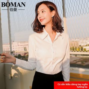 Boman | Áo Sơ Mi Dài Tay Phong Cách Công Sở Cổ V Rộng Rãi Cho Nữ Size L
