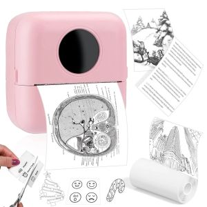 เครื่องพิมพ์ความร้อนแบบพกพาขนาดเล็กไร้สาย BT 203dpi ป้ายรูปภาพบันทึกคำถามที่ไม่ถูกต้องการพิมพ์ด้วยสาย USB imprimante แบบพกพา