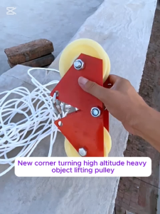 Rope Retract Protect Pulley Labor Saving Anti-Wear Wheel Cable Sling Safey Wall Corner Rope Pulley