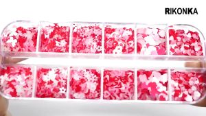 1 Kotak Hiasan Kuku Nail Merah Sequins/Nail Glitter Flake For 3D Acrylic Gel Nail Art/Dekorasi Manicure DIY