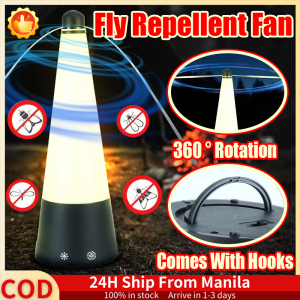 Fly Repellent Fan Rechargeable With Led Light Leaf Mosquito Fan With Touch Button Hanging & Desktop Dual-Purpose Outdoor Fly Catcher With Hook Mosquito Repellent Fan For BBQ Picnic