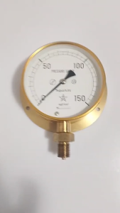 MIGISHITA SEIKI : PRESSURE GAUGE : BS3/8G-100-150kgf/cm2 : เกจวัดแรงดัน 4" มีปีก เกลียว 3/8G(PF) ช่วงการวัด 0 - 150 kgf/cm