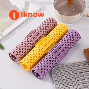 I know Dish Drying Mat for Kitchen Counter Silicone Large Dish Drying Pad Easy Clean Non-slipping Heat Resistant Dish Rack Mat Foldable Dish Drain Mat Sink Mat
