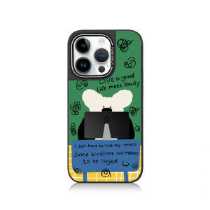 Funnyrich Mirror Surface Electroplated Dog Nose Phone Case for  15Pro New Model Magnetic Suction Protection Cover for Women