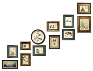 Stairs Photo Wall Solid Wood European Style American Photo Frame Distressed Retro Wall-Mounted House Staircase Decoration Combination of Paintings