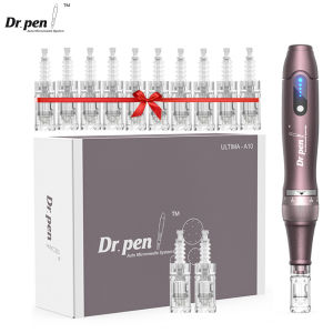 Dr Pen Ultima A10 Wireless With 12 Cartridges Microneedling Derma Pen Adjustable Length Hair Regrowth Treatment Professionals Use Beauty Machine