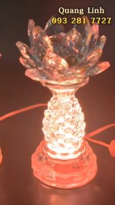 ĐÈN THỜ HOA SEN PHA LÊ QUẢ DỨA MAY MẮN