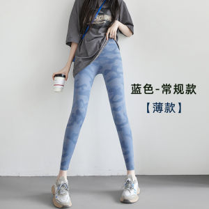 กางเกงโยคะลายฉลาม กางเกงขายาวทรงเข้ารูป ผ้าขนแกะหนา ทรงเข้ารูป สำหรับผู้หญิงในฤดูใบไม้ร่วงและฤดูหนาว