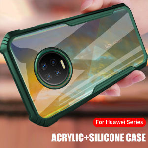 Clear Acrylic Back Shell Silicone Frame Bumper Case for Huawei Nova 5T 7i Y7 Pro Y9 2019 Y7P Y5P Phone Cases