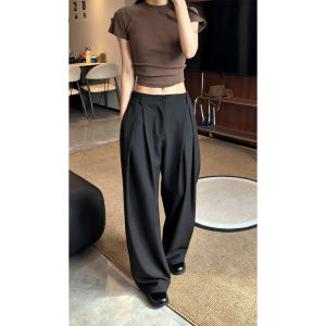 Quần Dài Phong Cách Mùa Hè Nam Casual A-Line Nếp Li Đen Mỹ
