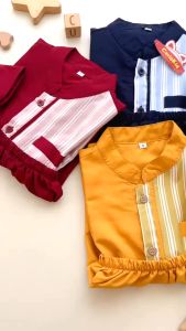 SETELAN BAJU KOKO ANAK CANARYA GRATIS PECI USIA 1-10 TAHUN