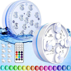 New 13 Leds Remote Controlled RGB Submersible Light 16 Colors for Outdoor Pond Fountain Vase Garden Swimming Pool Under