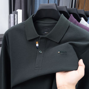 100Cotton Luxury Quality Mens Polo Shirt Turtle Back Letter Embroid Long Sleeve Autumn Lapel T-Shirt Business Menswear