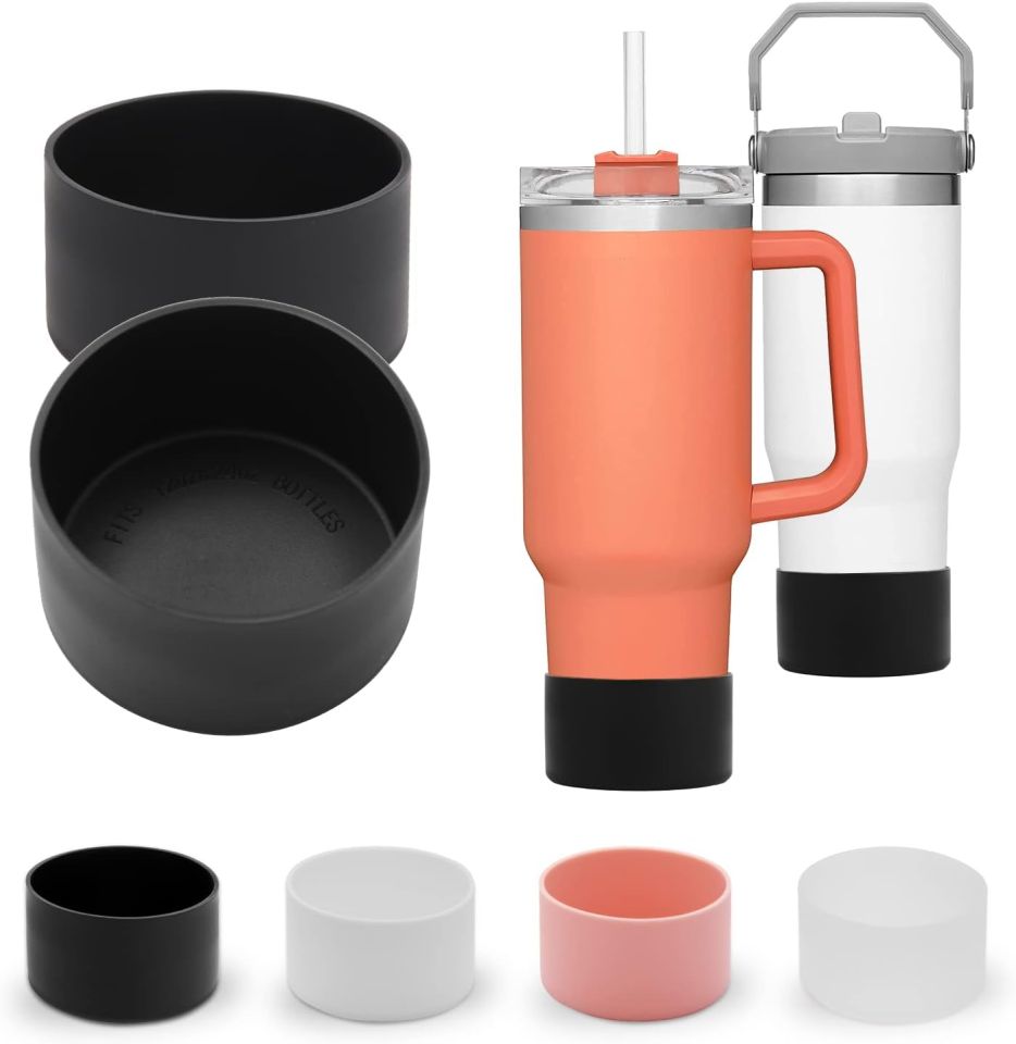 3pcs 12-24oz Hydro Flask Protective Silicone Boot Anti-Slip Bottom Sleeve Cover for Water Bottle Compatible with Hydro Flask MIRA Simple Modern and Iron Flask Water Bottles